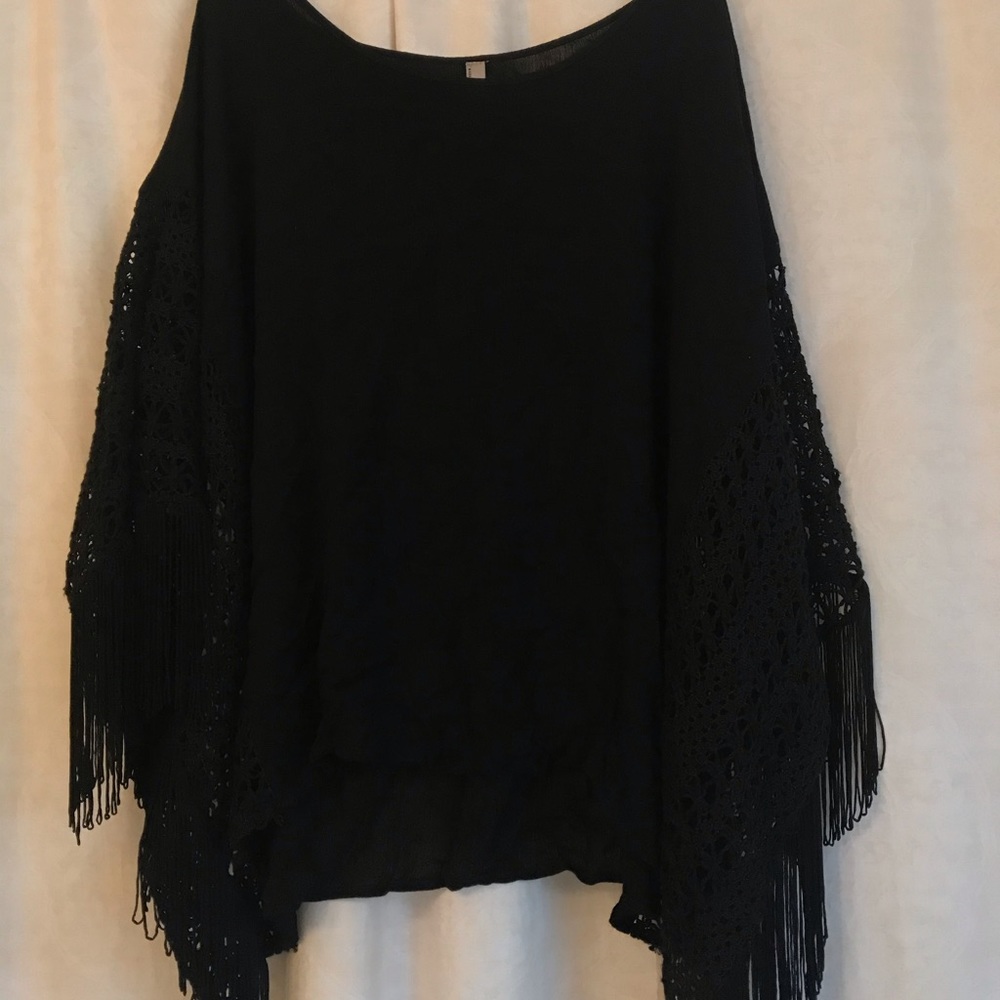 Black shawl top
